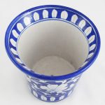 PL003BW Small Floral Blue White Planter 02