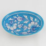 SD002TW Cyan Floral Soap Dish 01